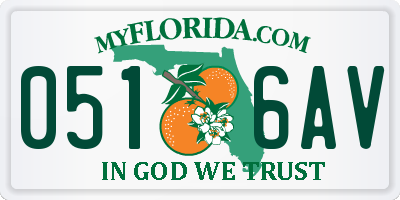 FL license plate 0516AV