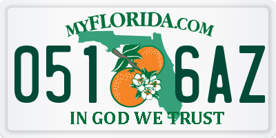 FL license plate 0516AZ
