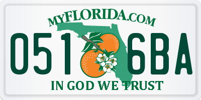 FL license plate 0516BA