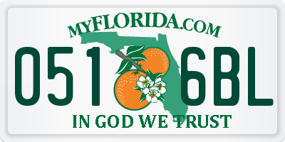 FL license plate 0516BL