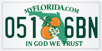 FL license plate 0516BN