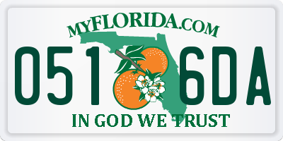 FL license plate 0516DA