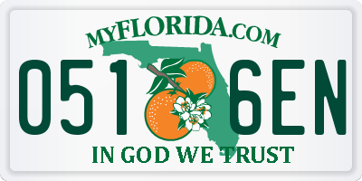 FL license plate 0516EN