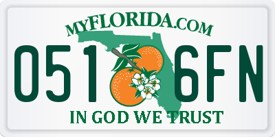 FL license plate 0516FN
