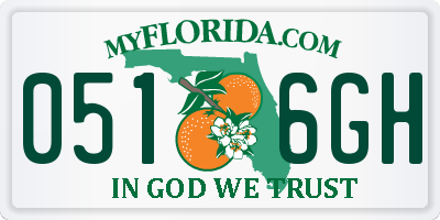 FL license plate 0516GH
