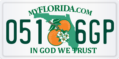 FL license plate 0516GP