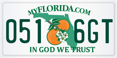FL license plate 0516GT