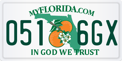 FL license plate 0516GX