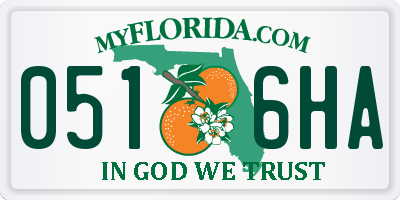 FL license plate 0516HA