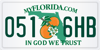 FL license plate 0516HB