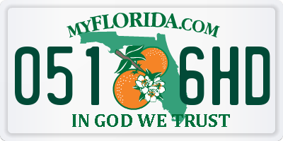 FL license plate 0516HD