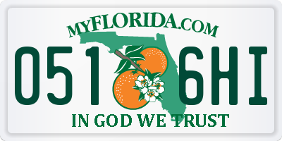 FL license plate 0516HI