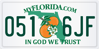 FL license plate 0516JF