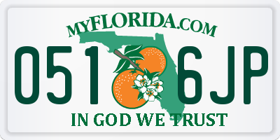 FL license plate 0516JP