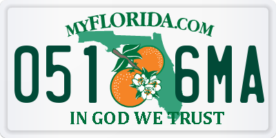FL license plate 0516MA