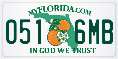 FL license plate 0516MB