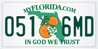 FL license plate 0516MD