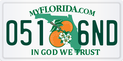 FL license plate 0516ND