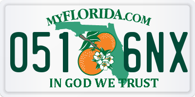 FL license plate 0516NX