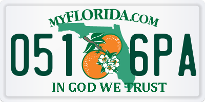 FL license plate 0516PA