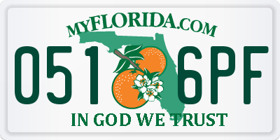 FL license plate 0516PF