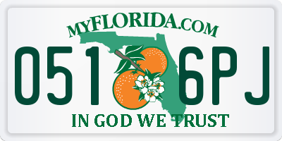 FL license plate 0516PJ