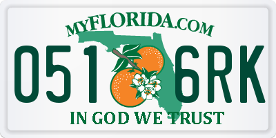FL license plate 0516RK