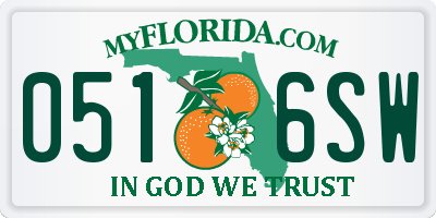 FL license plate 0516SW