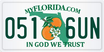 FL license plate 0516UN