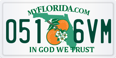 FL license plate 0516VM