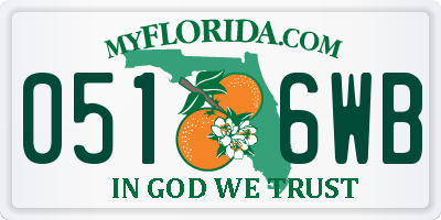 FL license plate 0516WB