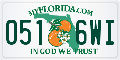 FL license plate 0516WI