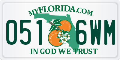FL license plate 0516WM