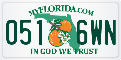 FL license plate 0516WN
