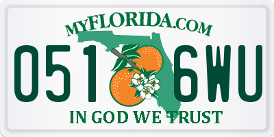 FL license plate 0516WU