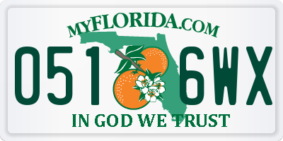 FL license plate 0516WX