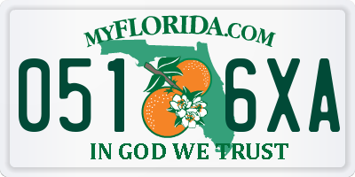 FL license plate 0516XA