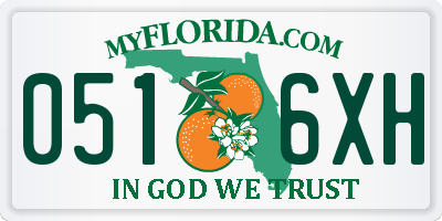 FL license plate 0516XH