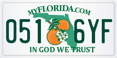FL license plate 0516YF
