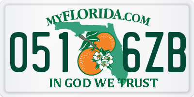 FL license plate 0516ZB