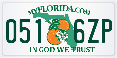FL license plate 0516ZP