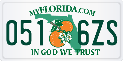 FL license plate 0516ZS