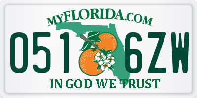 FL license plate 0516ZW