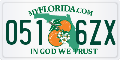 FL license plate 0516ZX