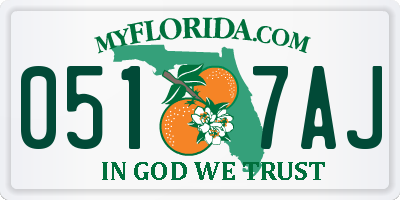 FL license plate 0517AJ