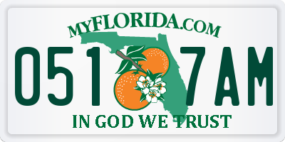 FL license plate 0517AM