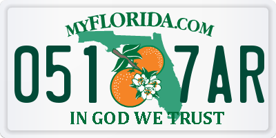 FL license plate 0517AR