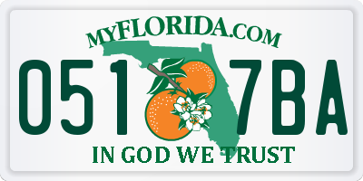 FL license plate 0517BA