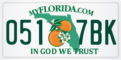 FL license plate 0517BK