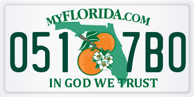 FL license plate 0517BO